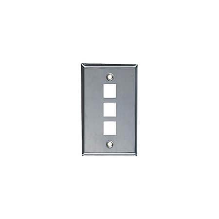 Allen Tel Versatap Faceplate, Stainless Steel, 3-Port ATBKF-VT-3
